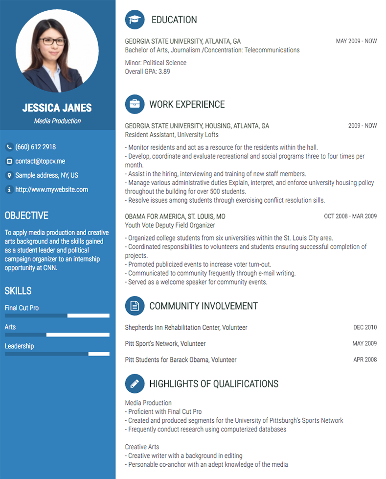 Professional Cv Resume Builder Online With Many Templates